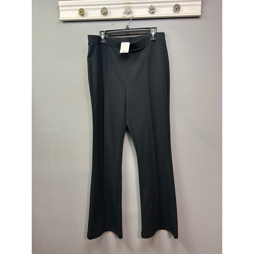DG2 by Diane Gilman Pants Women XLT Black Knitflex Pull-On Flare High Rise Tall